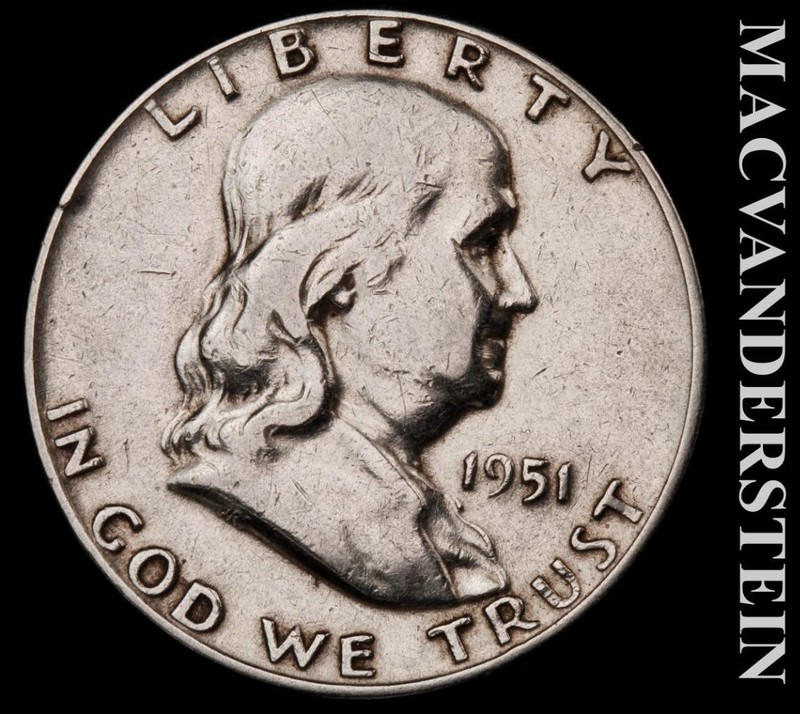 1951 Silver Franklin Half Dollar - Scarce  Better Date  No Reserve  #L6554