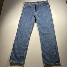 Vintage Y2K Levis 501 USA Made Button Fly Straight Leg Denim Jeans Mens 36x32