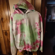 Adult Hoodie Tie Dye Casual Pullover Drawstring Front Pocket Hooded Sweatshirt M