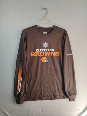 Cleveland Browns Shirt Adult Medium Brown Long Sleeve Crew Neck AFC North Reebok