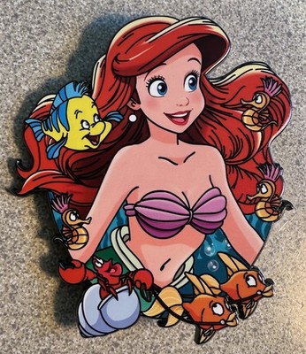 PIN ARIEL FLOUNDER SEBASTIAN 3'' JUMBO FANTASY NEW LITTLE MERMAID