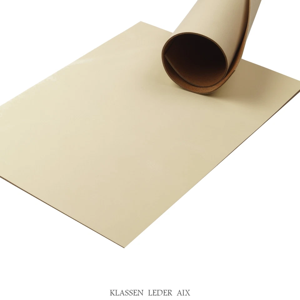 MARKENLOS Cuero de vacuno beige diseño pull-up 2,3 mm grueso formato A3 cuero auténtico 64