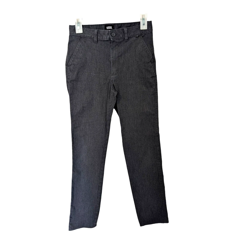Pantalones de mezclilla chinos Vans para niños talla 16 gris patinador fuera de la pared pierna recta Foto 3 de 4