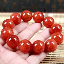20MM Certified Red 100 Natural A Agate Bead Beads Bangle Bracelet 0293
