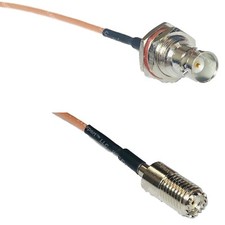 RG316 BNC FEMALE BIG BULKHEAD to MINI UHF FEMALE RF Cable Rapid-SHIP LOT