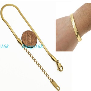 Designer Inspired Genuine 18K Gold Filled Herringbone Chain Wrist Bracelet N5CB