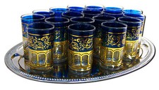 Orientalische Teegläser Glas Gläser Rot Blau Gold bis zu 2880 stk Orient Glas
