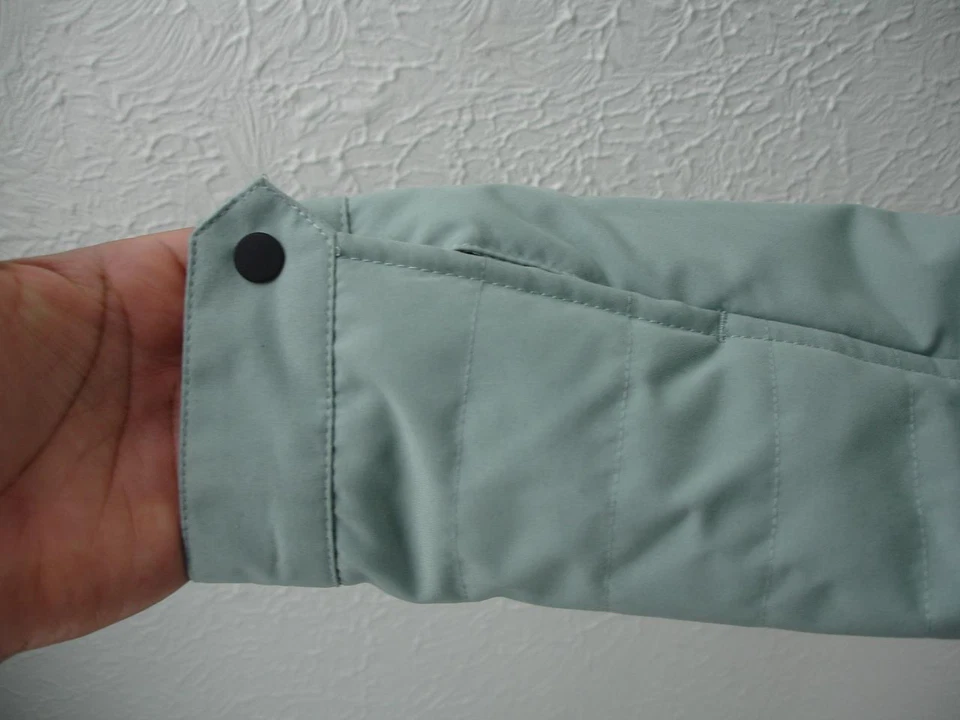 Women's M Fox Racing Light Green Puffer Insulated Jacket Cafe Racer Quilted Zip - Image 4 of 4