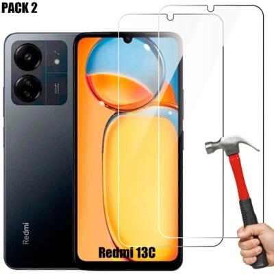 Verre Trempé pour Xiaomi Redmi 13C 12C 12 4G/5G 10C 9C A1 A2 Anti-Rayures Lot-2