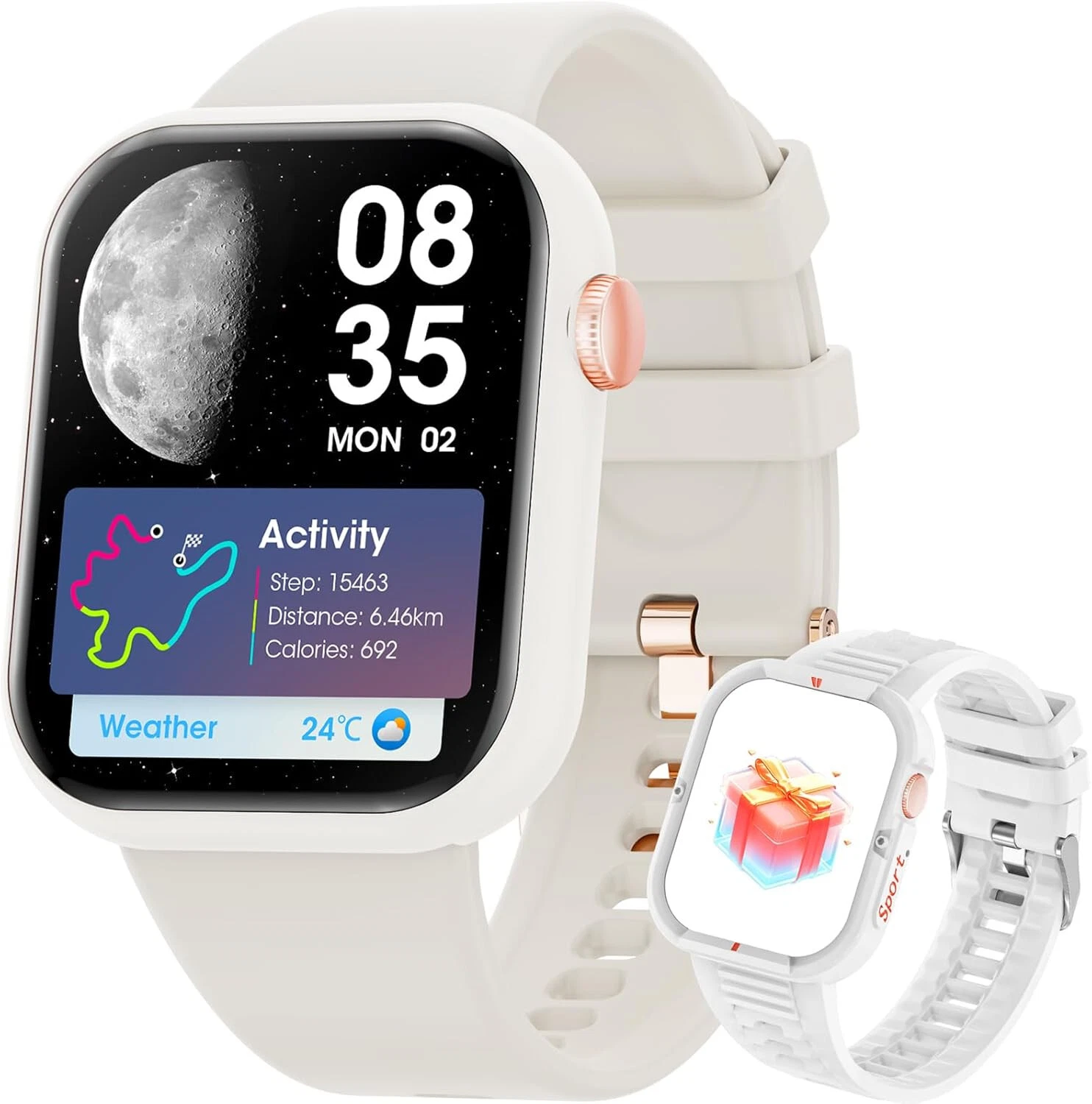 Smartwatch Women Men for Android iOS Fitness Watch Heart Rate Monitor Pedometer Wei0