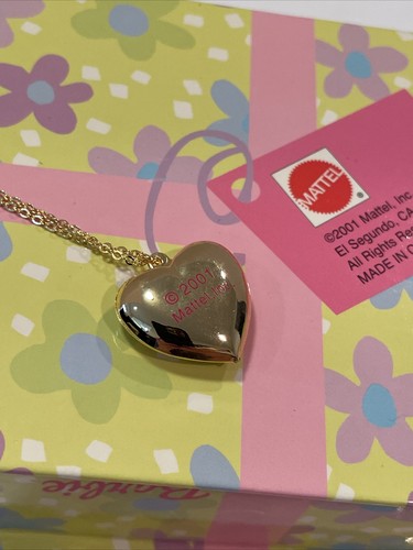 MATTEL BARBIE 2001 Necklace W/ Heart (fake gold) With Jewelry Box. - Picture 20 of 23