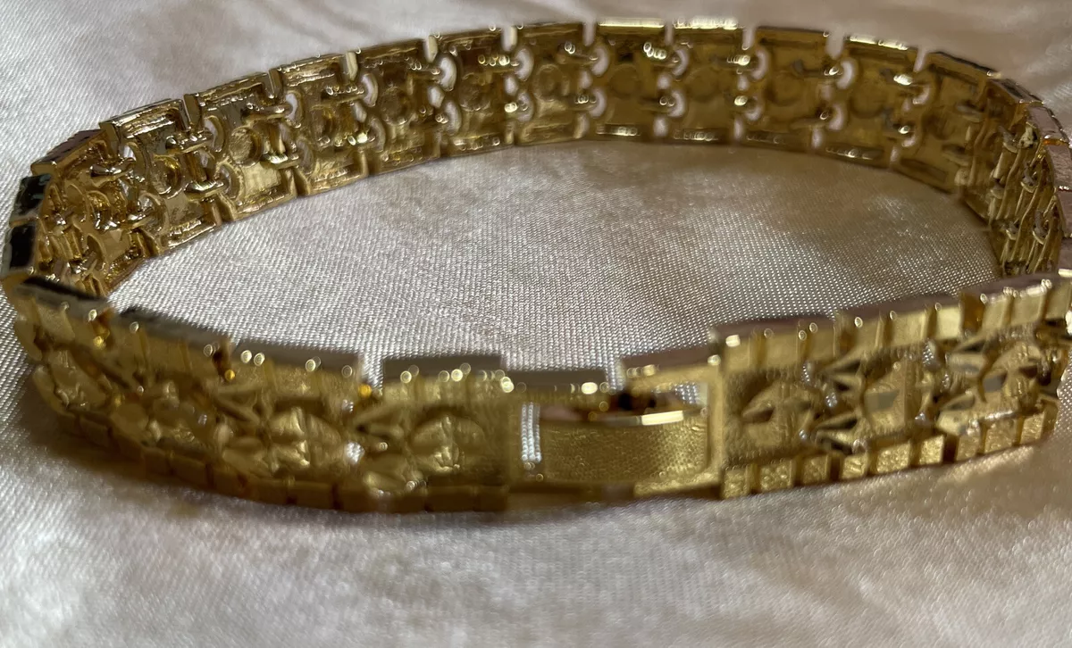 24K Gold Plated over Stainless Steel Miami Cuban Link Bracelet 14MM  7.5