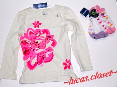 Old Navy cute top size 3T plus bonus socks U.S. Polo Assn.