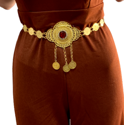 Belly Belt for Women Gold Color Turkish Coins Belt Jewelry  display picture 2
