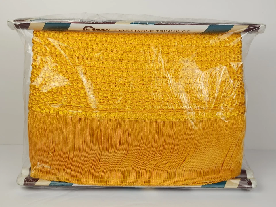 Tapicería consola vintage 4" pesada cadena flecos 18 yardas bandera dorada D13 Foto 3 de 4