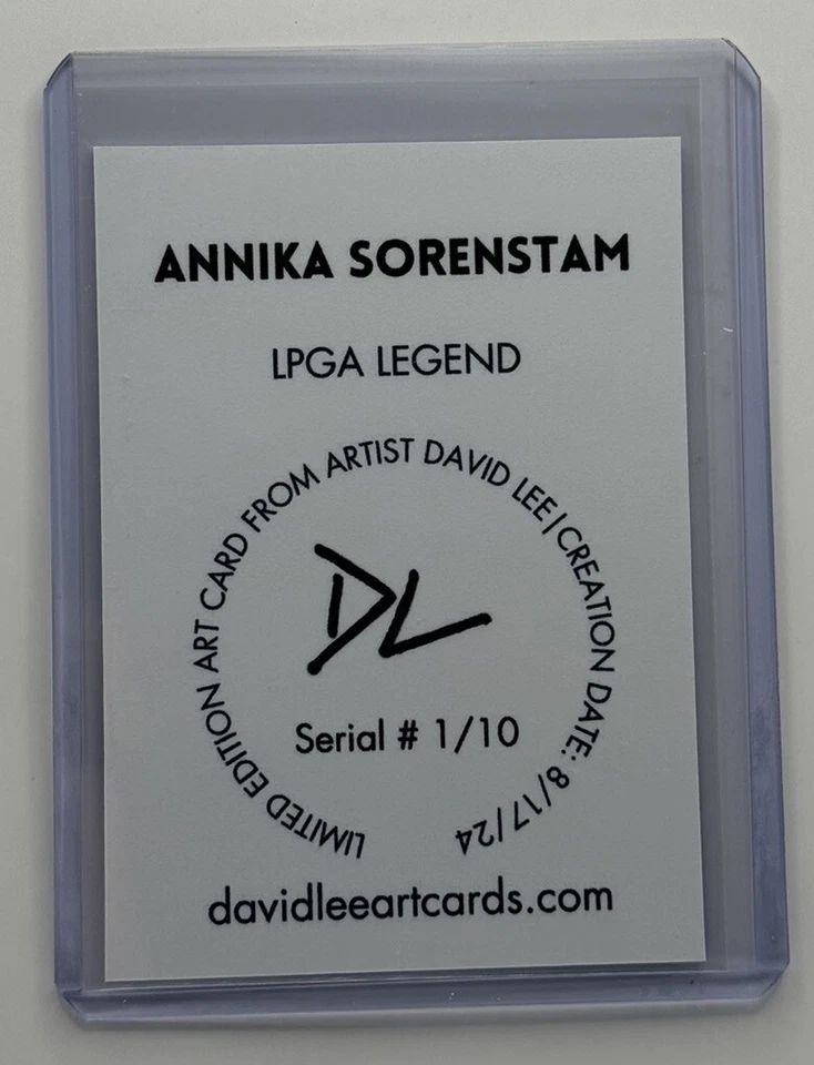 Annika Sorenstam Limited Edition Artist Signed Trading Card 1/10 - Imagem 2 de 2