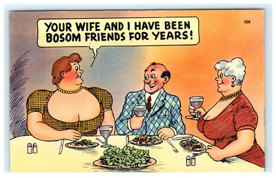 c1950 Your Wife And I have been Bosom Friends from Years! Comical