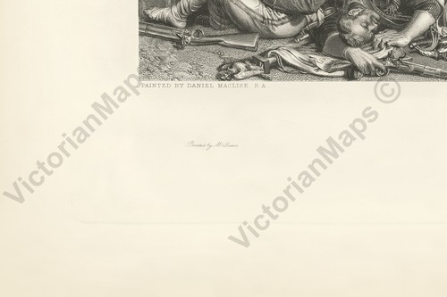 Waterloo Battle Wellington and Blucher meeting D. Maclise 1872 art print poster - Picture 6 of 7
