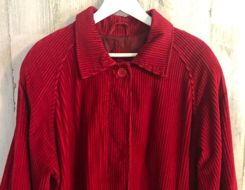 RAR Newport News langer Cordmantel Gr. 11/12 rot Taschen gefüttert Vintage 80er - Bild 10 von 18