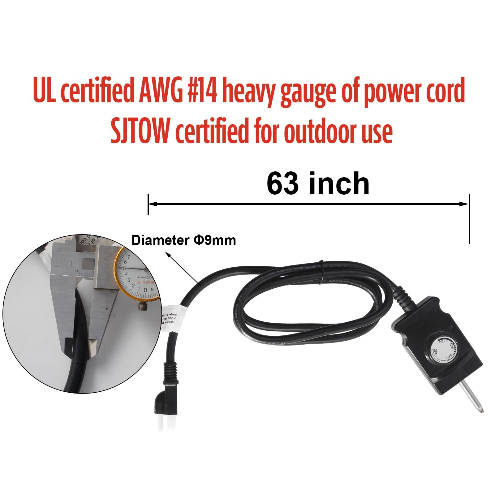 Upgrade Universal 1650W 15A Electric Smoker Heating Element Kits with Adjusta...