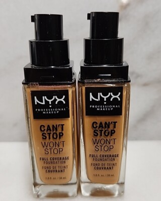 2 NYX Cant Stop Wont Stop Full Coverage Foundation #CSWSF14 Golden Honey No Cap