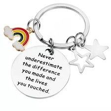 Thank You Keyring Gift For Teacher Colleague Nursery Teaching Friends Key chain