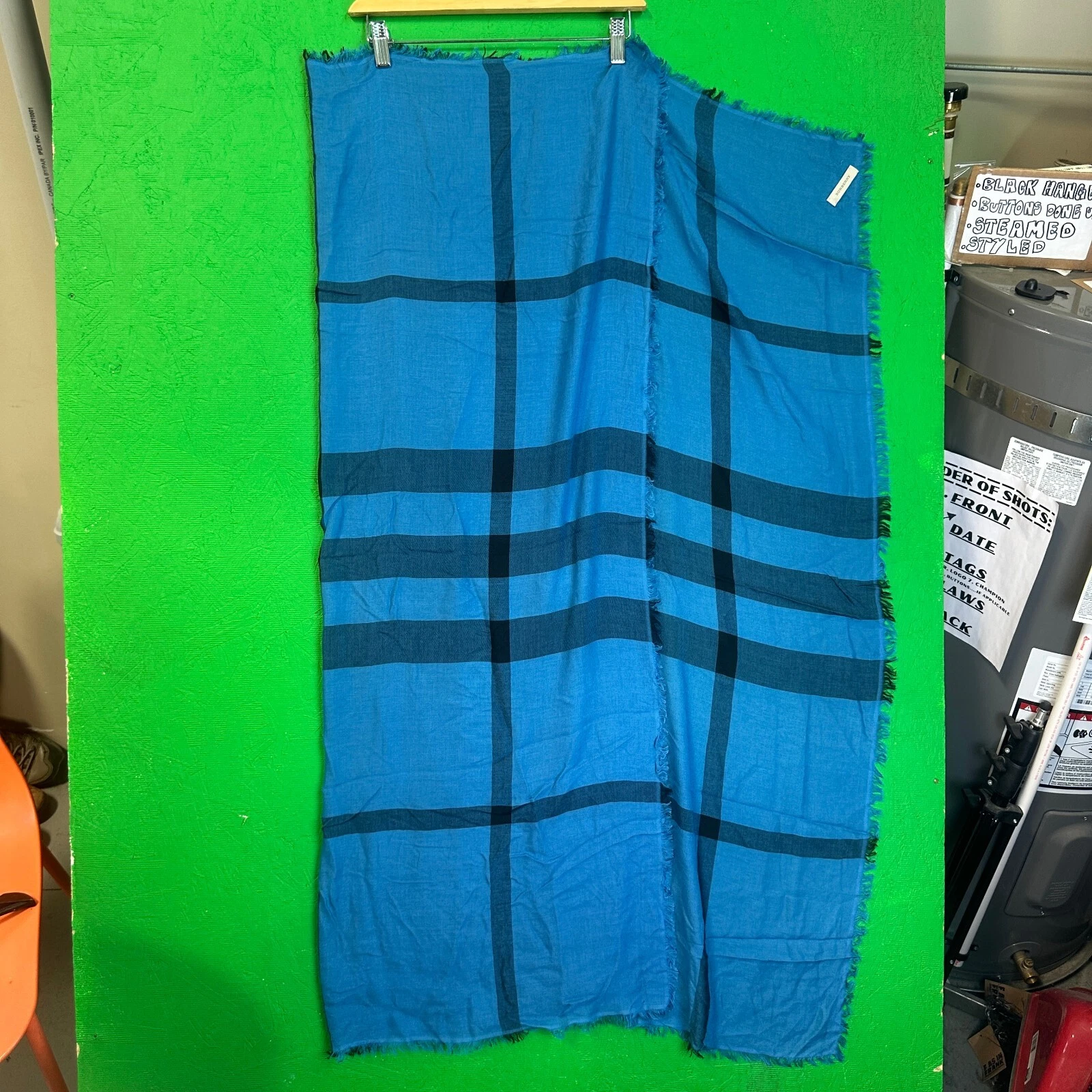Burberry Scarf Novacheck Blue Black NBGB 46.5x46.5
