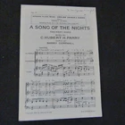 choral score A SONG OF THE NIGHTS C. Hubert H. Parry, two part song