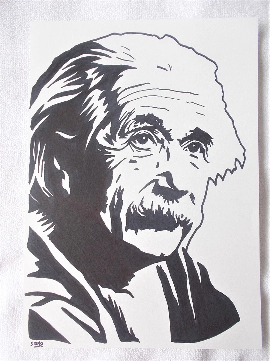 A4 Art Marker Pen Sketch Drawing Scientist Albert Einstein