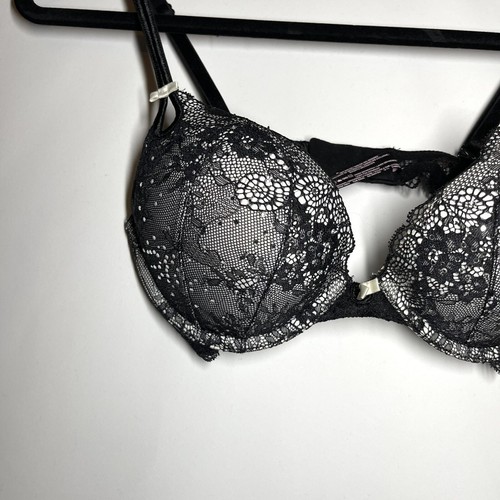 Reggiseno Victorias Secret Sexy Little Things push up pizzo strass taglia 34B nero - Foto 2 di 13