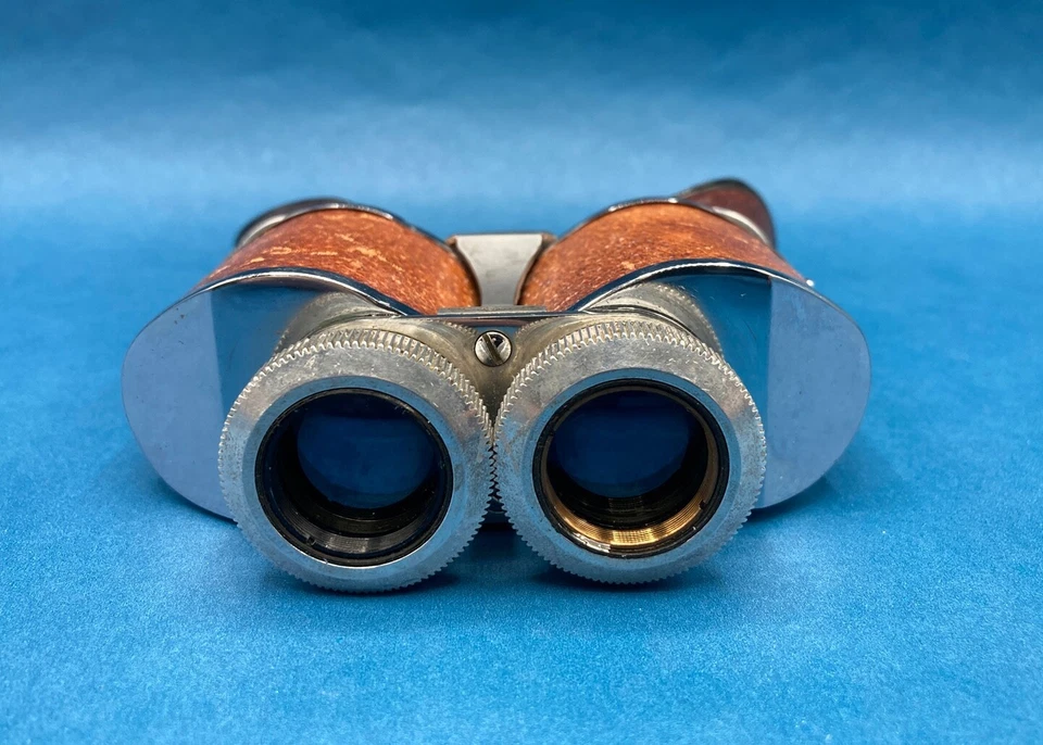 法国皮革双筒望远镜,带联锁镜片。 古董。 — 第 2/4 张图片