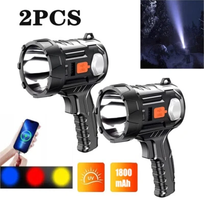 GOOUTDOORSPORT 900000000LM Bright Solar/USB Rechargeable LED Spotlight Flashlight Searchlight