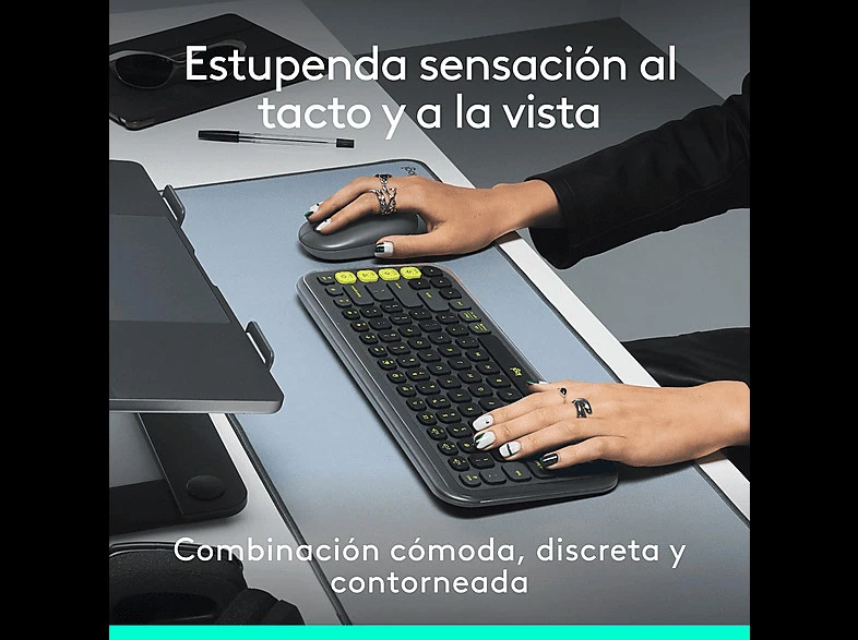 Pack Teclado + Ratón - Logitech Pop Icon, Inalámbrico, Bluetooth, - Imagen 3 de 4