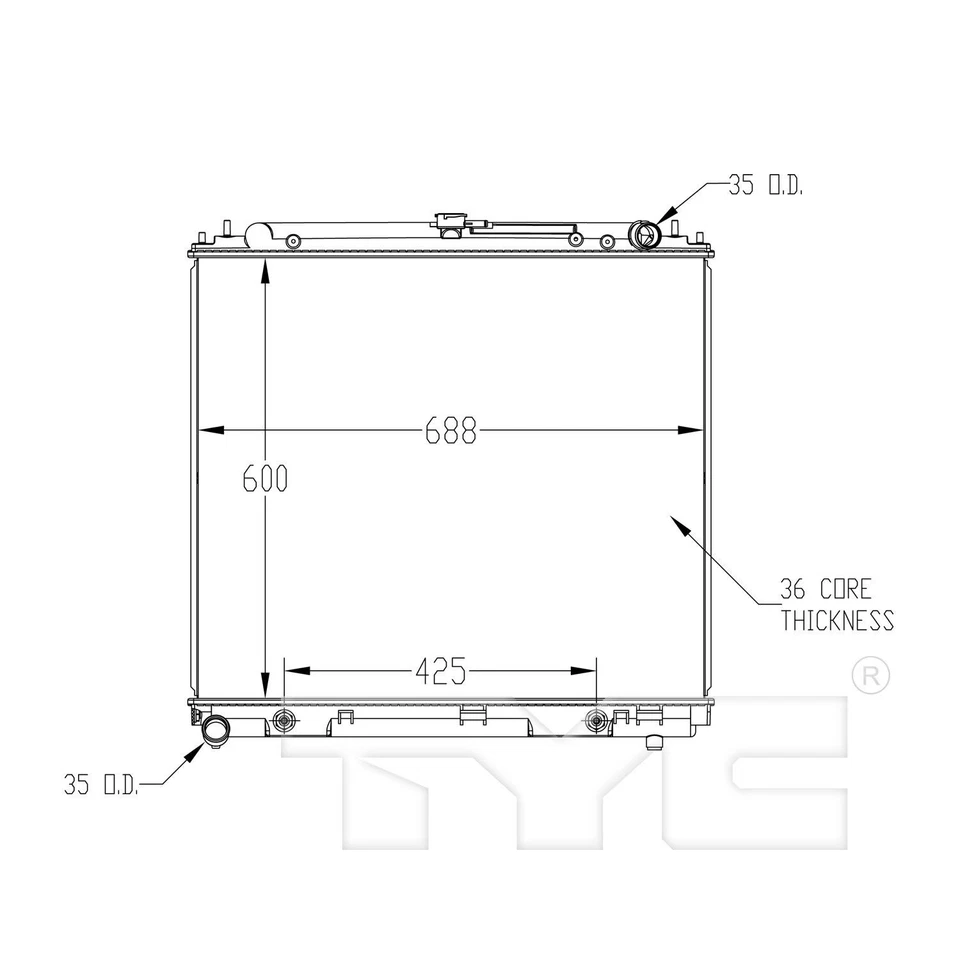 Conjunto de radiador TYC 2807 para 05-16 Nissan Frontier Pathfinder Xterra Foto 3 de 4