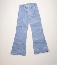 Vintage 70s Sundek Mens 32x31 Distressed Corduroy Bell Bottoms Pants Blue USA