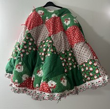 Christmas Tree Skirt 52" Handmade Quilted Xmas Tree Home Decor Holiday