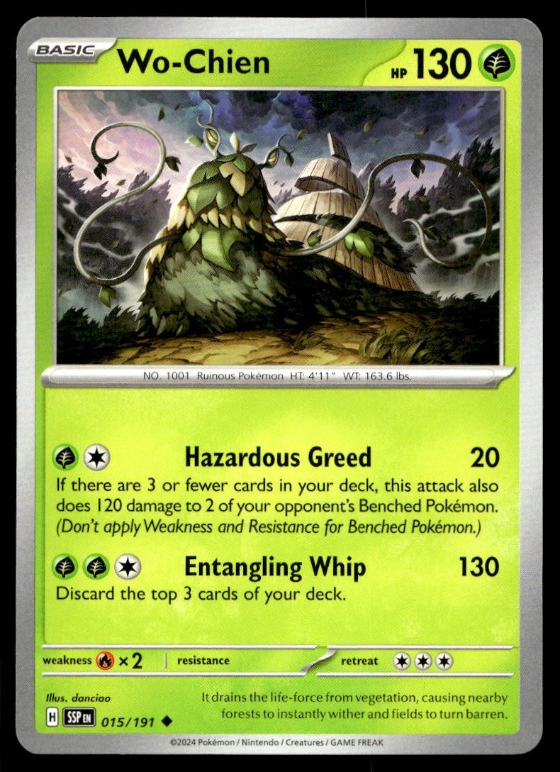 Wo-Chien 15/191 Pokemon Card Surging Sparks Uncommon 130 HP Near Mint LU