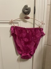 Two Pairs Vtg Delicates Underwear Wet Look Hi Cut Briefs Kiss/Lips Print 6
