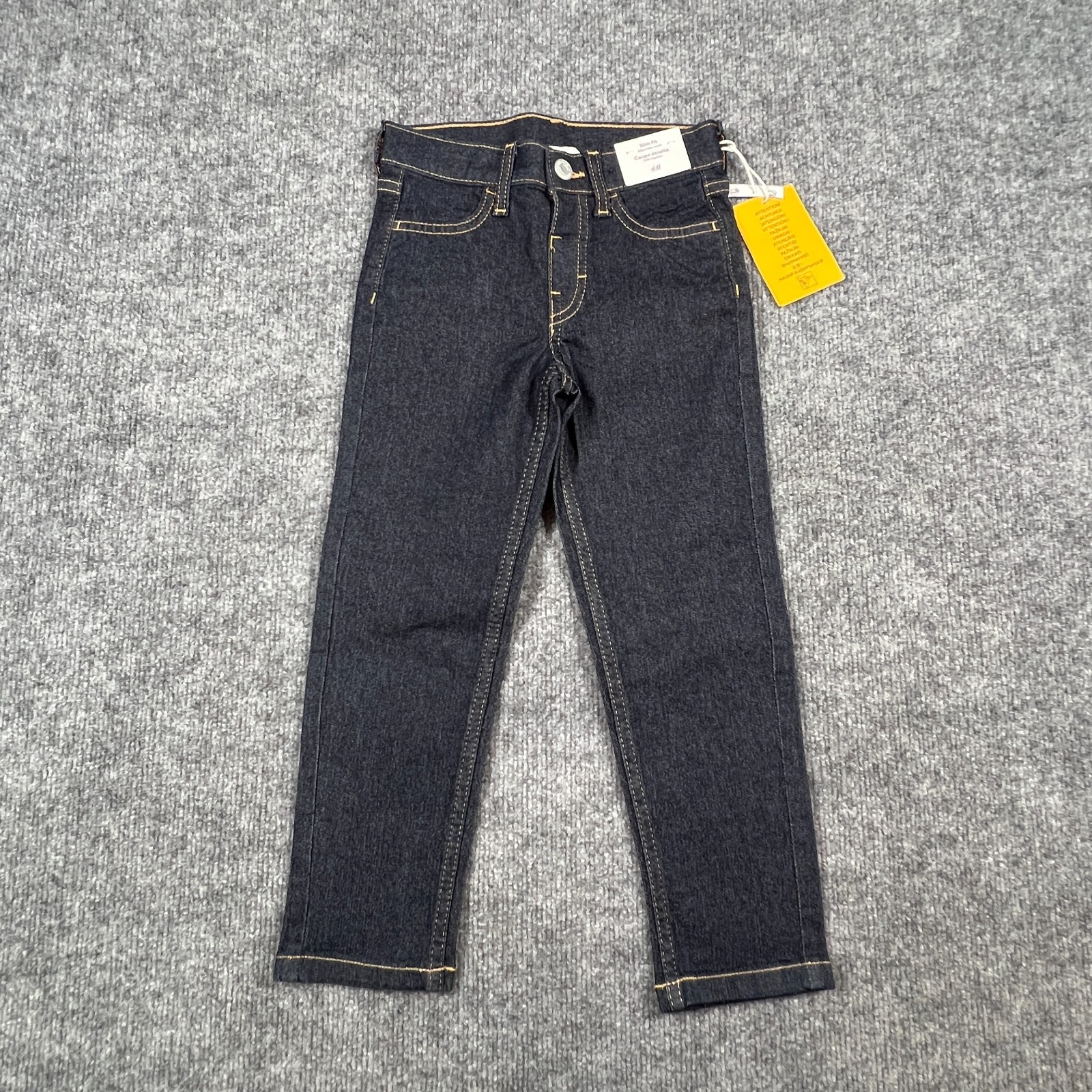 Kids 5t Black Denim Cotton Dark Wash Tapered Leg