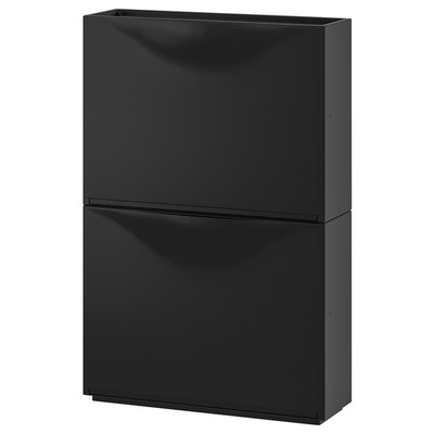 IKEA TRONES Black Shoe Storage Cabinet Wall Mount Organizer 20.5