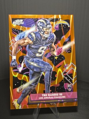 2025 Topps Chrome Cosmic  Tre Harris III RC Orange Refractor 01/25 LA Chargers