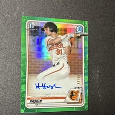 2020 Bowman Draft Autograph Hudson Haskin Green Refractor CDA-HH /99 Orioles