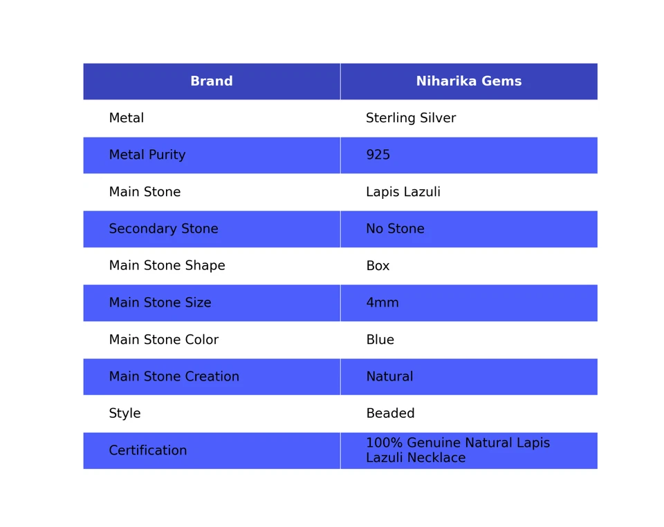 925 Silver Box Lapis Lazuli Stone Boho Art Deco Artisan Wedding Beaded Necklace - Image 2 of 4