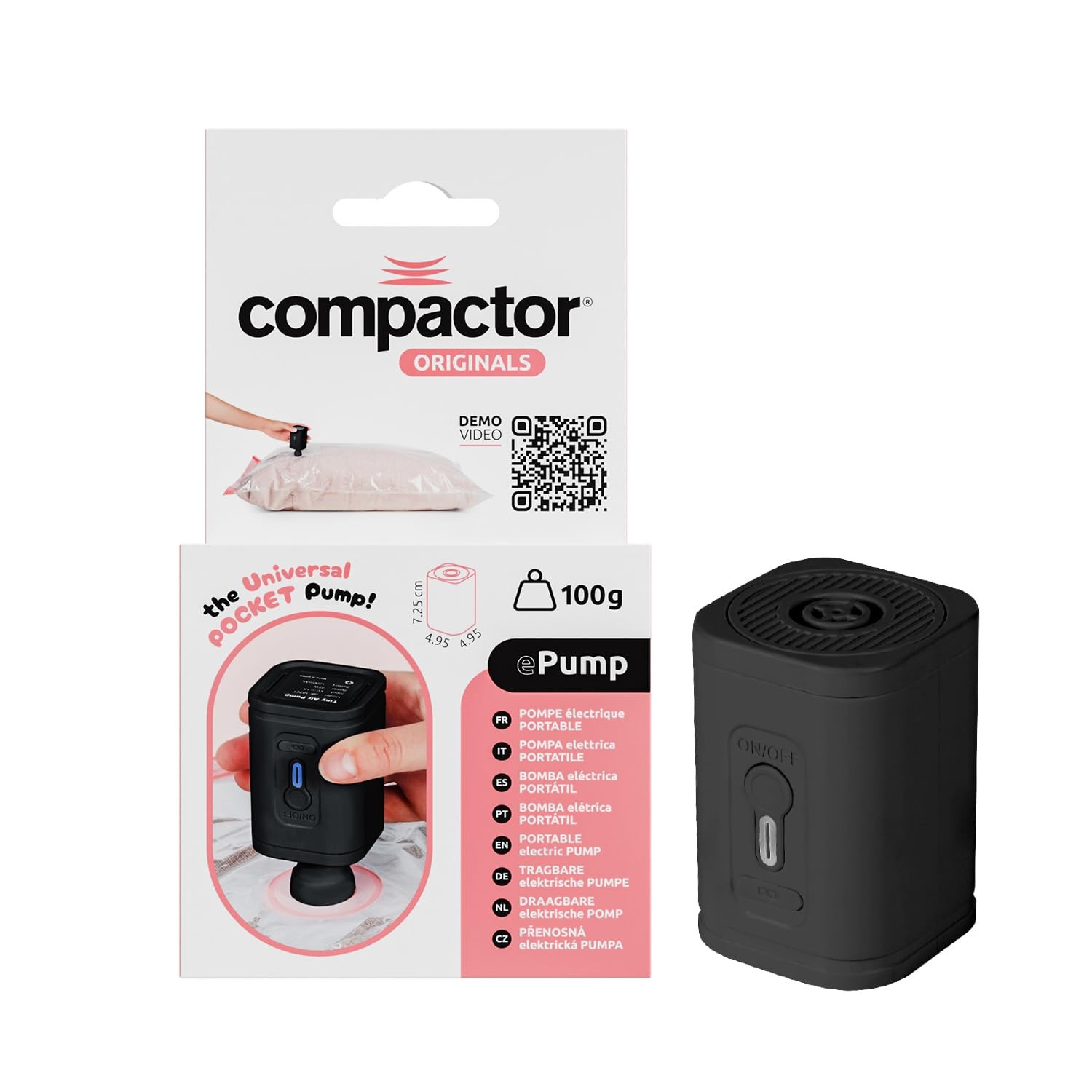 Compactor - Pompa elettrica portatile senza fili per sacchetti sottovuoto - Rica