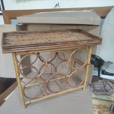 Mid Century Bamboo table  Wine Rack. Table small