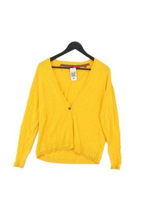 S.Oliver Women's Cardigan UK 6 Yellow Viscose with Cotton V-Neck Cardigan