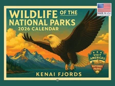 National Parks Wildlife Vintage Travel Poster Calendar 2026