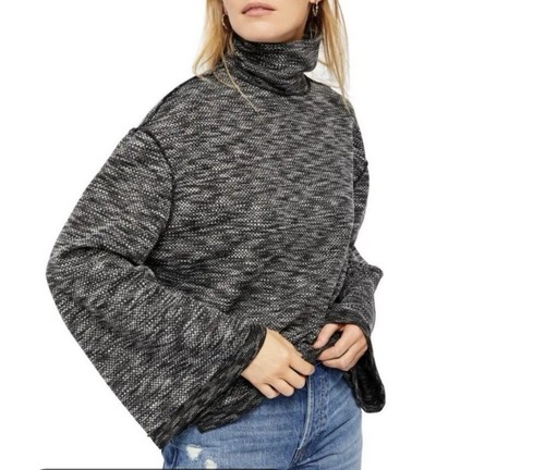 NWT Free People We The Free Sunny Days Turtleneck Night Star Sweater Oversized,S