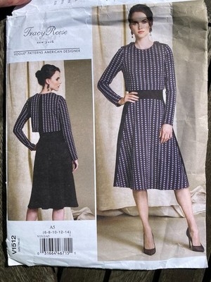 Vogue Patterns American Designer V1512 Tracy Reece Kleid 6-14 ungeschnitten
