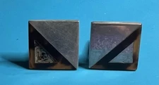 Vintage HERDEM Mexico Sterling Silver Cufflinks - Damaged- Repair, Parts, Scrap